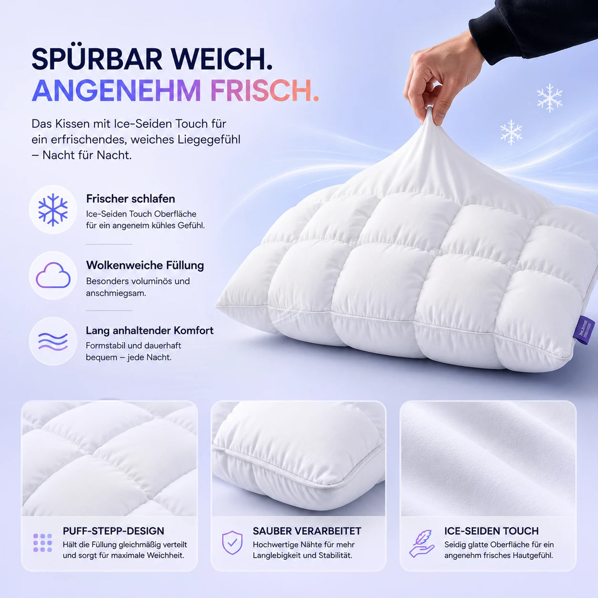 FrostCloud – Das kühlende Komfortkissen